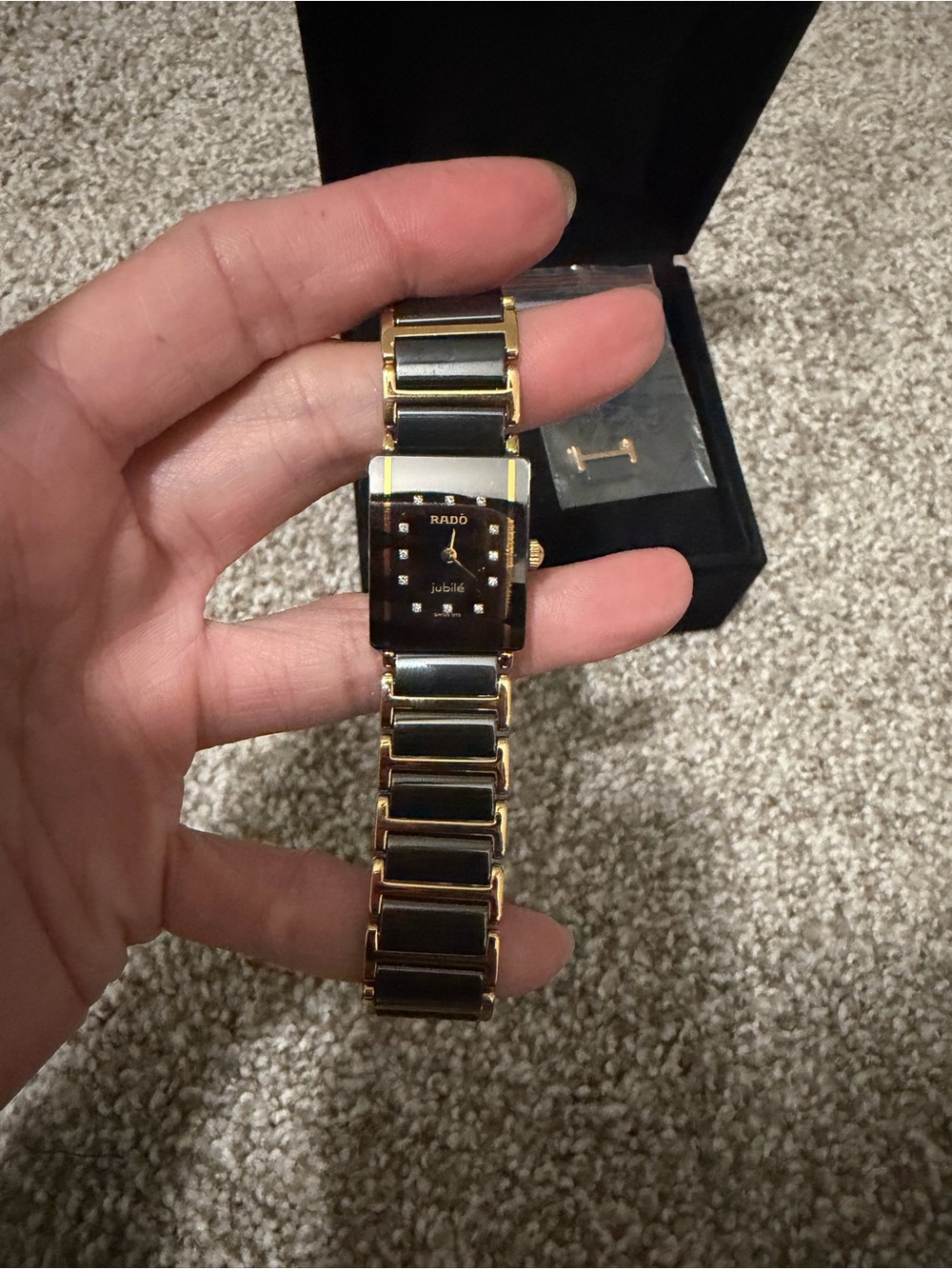 “Authentic” Rado Jubile 18mm Ceramic Black Band with  diamond Womens Watch
